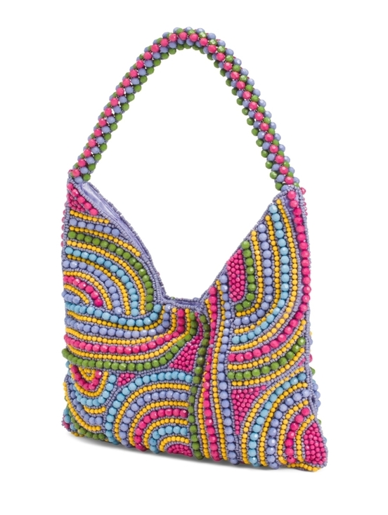💙▪️Made In India ▪️Beaded Multicolor Shoulder Bag with Curved Pattern